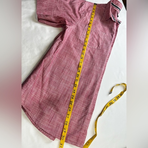 OCEAN CURRENT Men’s Red and white heather short sleeve‎ button down size XL. - Picture 12 of 12